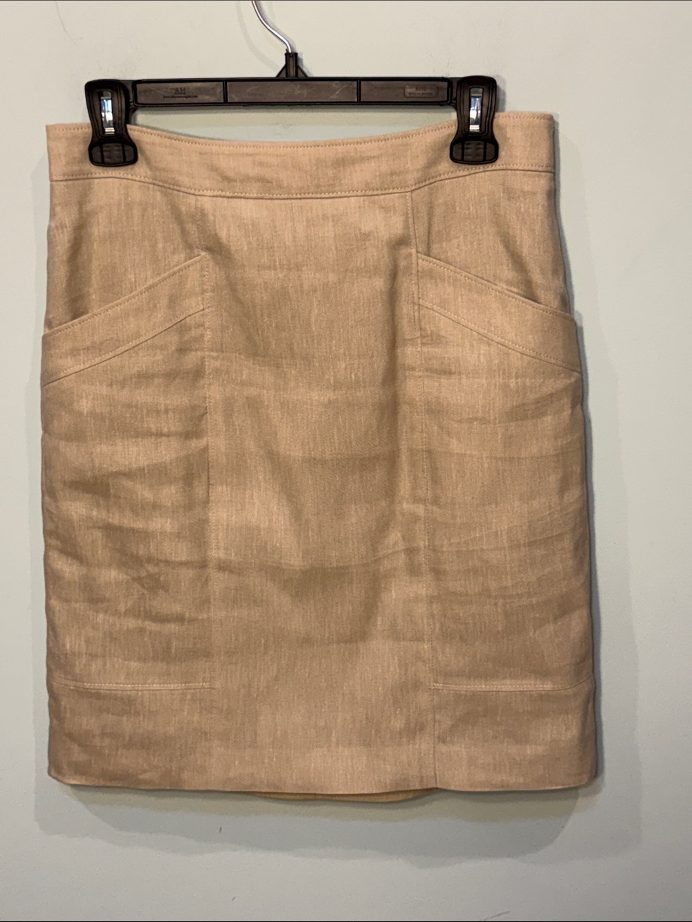 Ann Taylor Beige Linen Blend Pocket Pencil Skirt